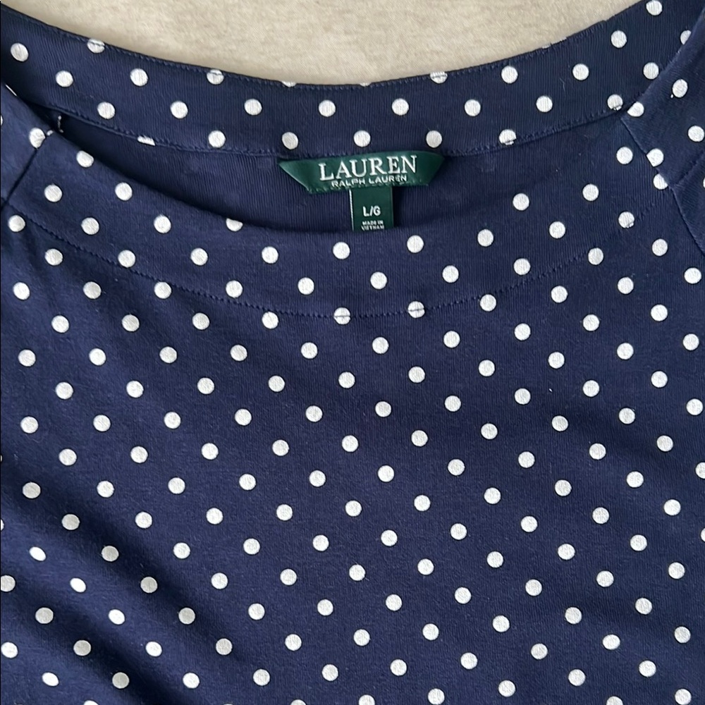 Navy Polka Dot Women's Top
